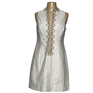 Lilly Pulitzer Ivory Dress with Metallic Embellishments